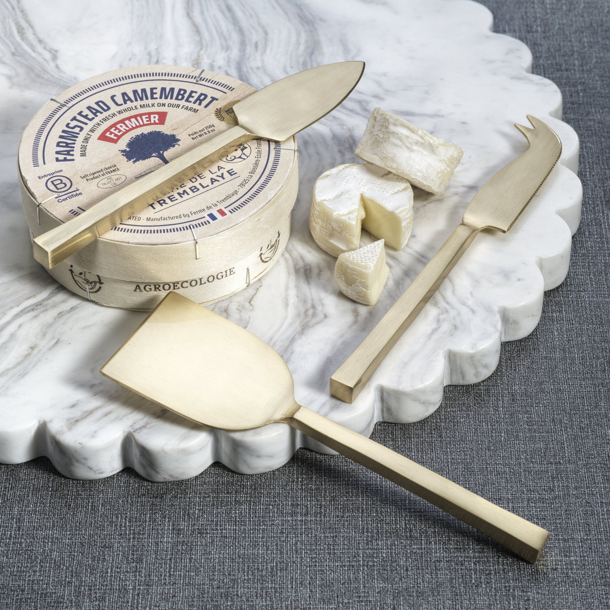 Set Cuchillo y Servidor de Queso Dorado