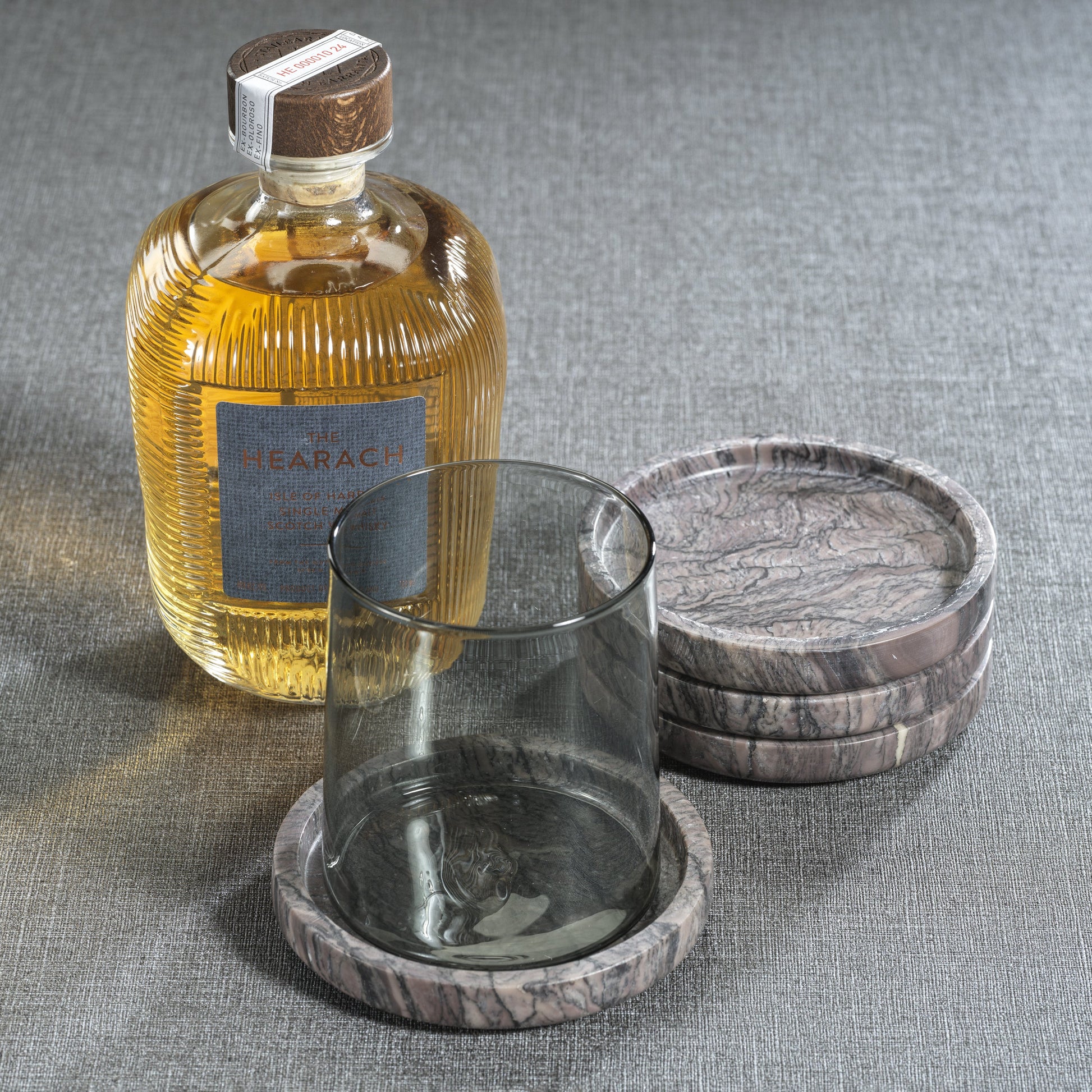 Set de 12 Portavasos en Mármol Brown Breccia